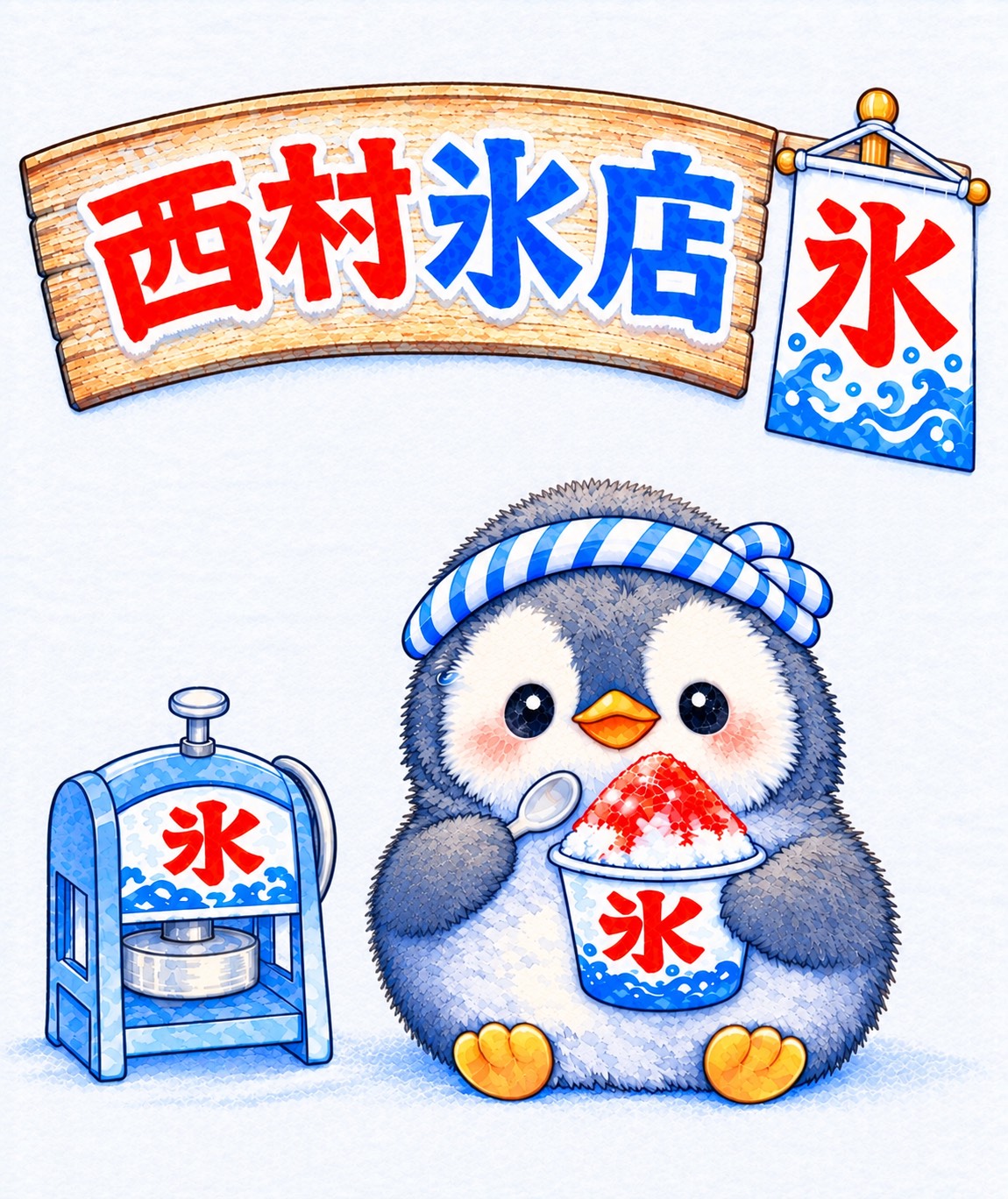 西村氷店 ロゴ